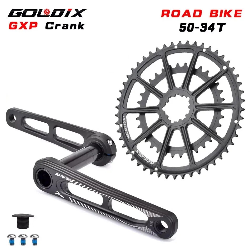 165mm/170mm Ultralight Road Bike Crank Bicycle Crankset Double Chainring 50-34T