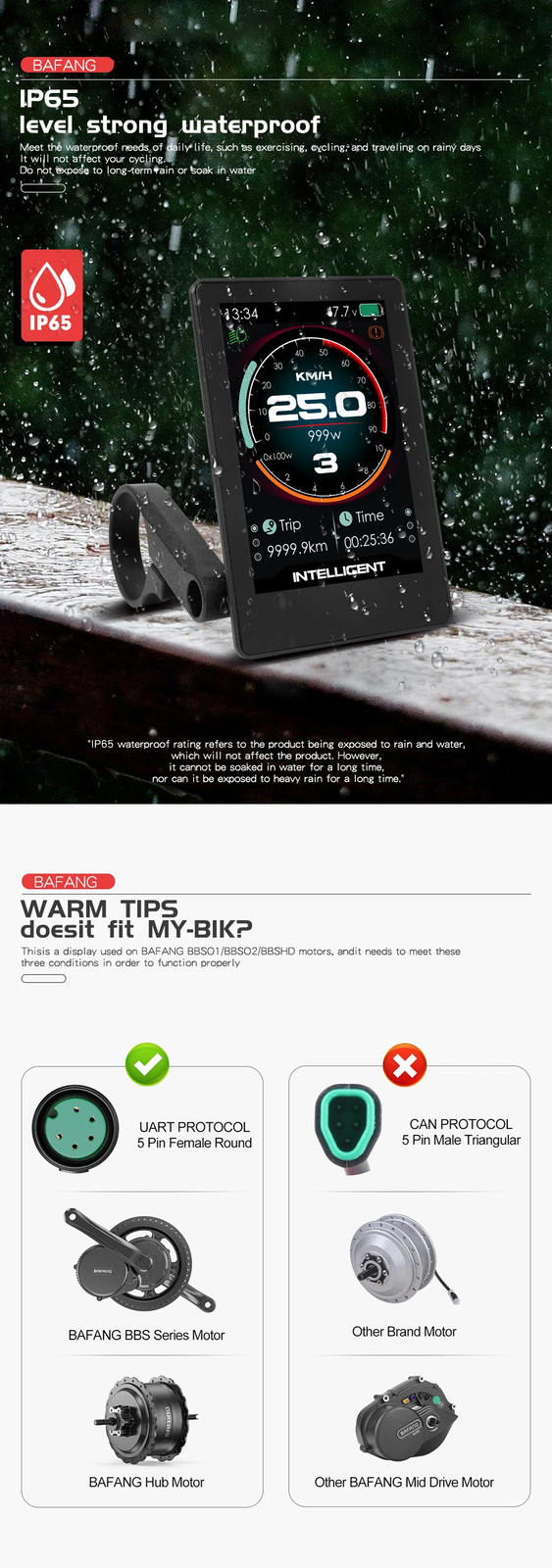 Electric Bicycle LCD P860C Display E-bike Intelligent LCD Screen for Mid Motor