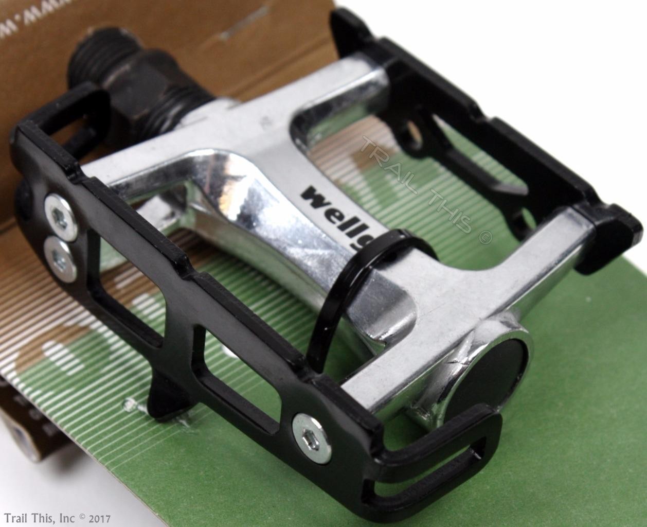 Wellgo R25 Track Fixed Gear Road 9/16″ Black & Silver Bicycle Pedals