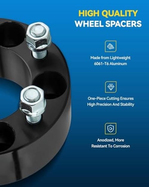 5×5.5″ Wheel Spacer, 1.25 inch Lug 5×5.5″-108mm-1/2″x20-1.25″-4pcs Black