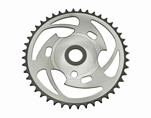 VINTAGE LOWRIDER 44 TEETH STEEL CHAINRING ZT7B-D 44T 1/2 X 1/8 IN CHROME/BLACK.