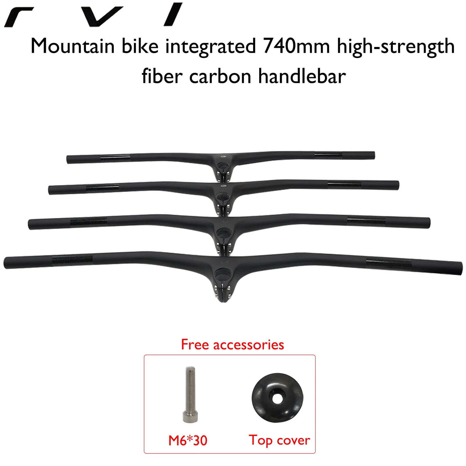 Light Weight Carbon Fiber Integrated MTB Bicycle Handlebar 28.6mm 740mm