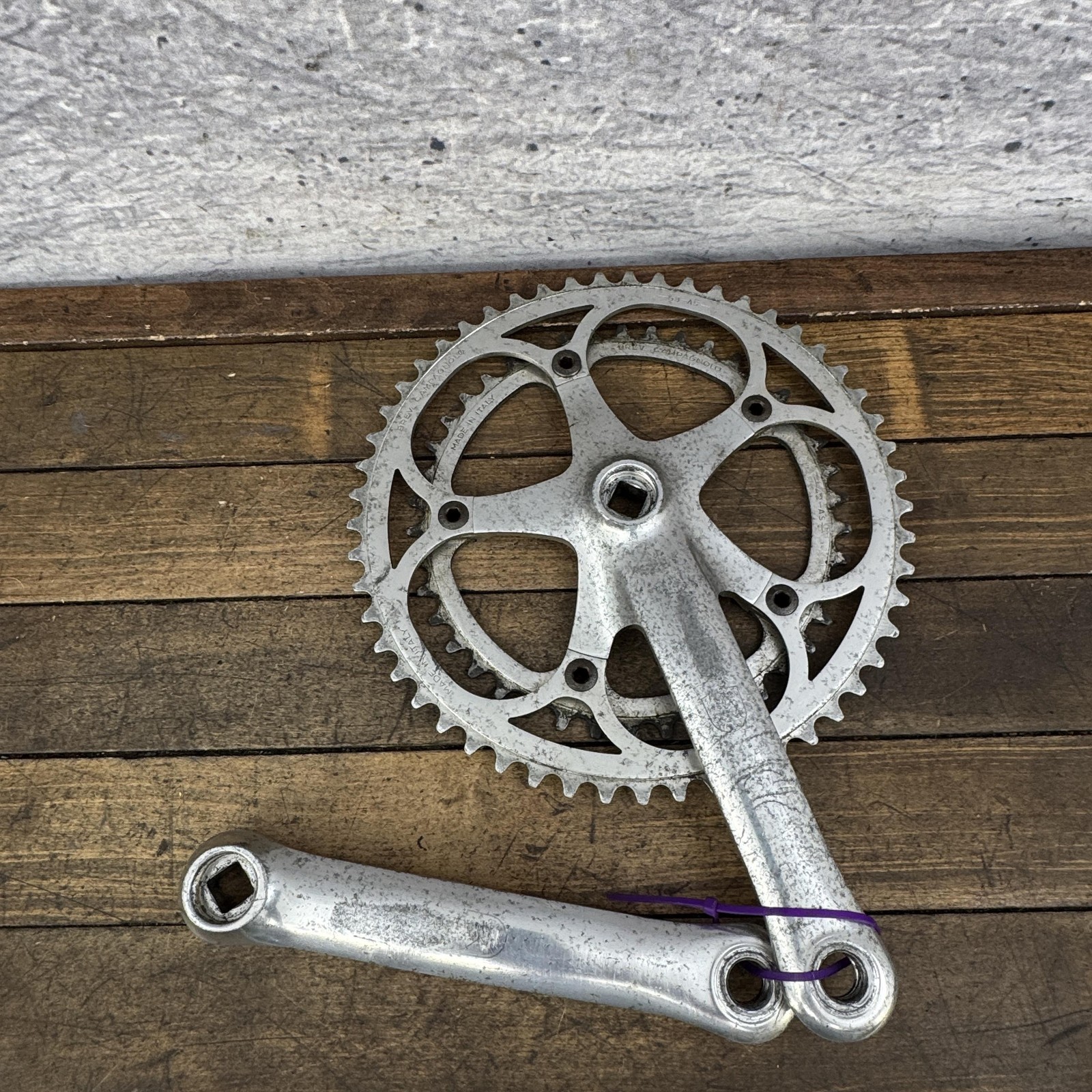 Vintage Campagnolo Crankset 170mm 135 mm Double Road 9/16x20F Italy Square Taper