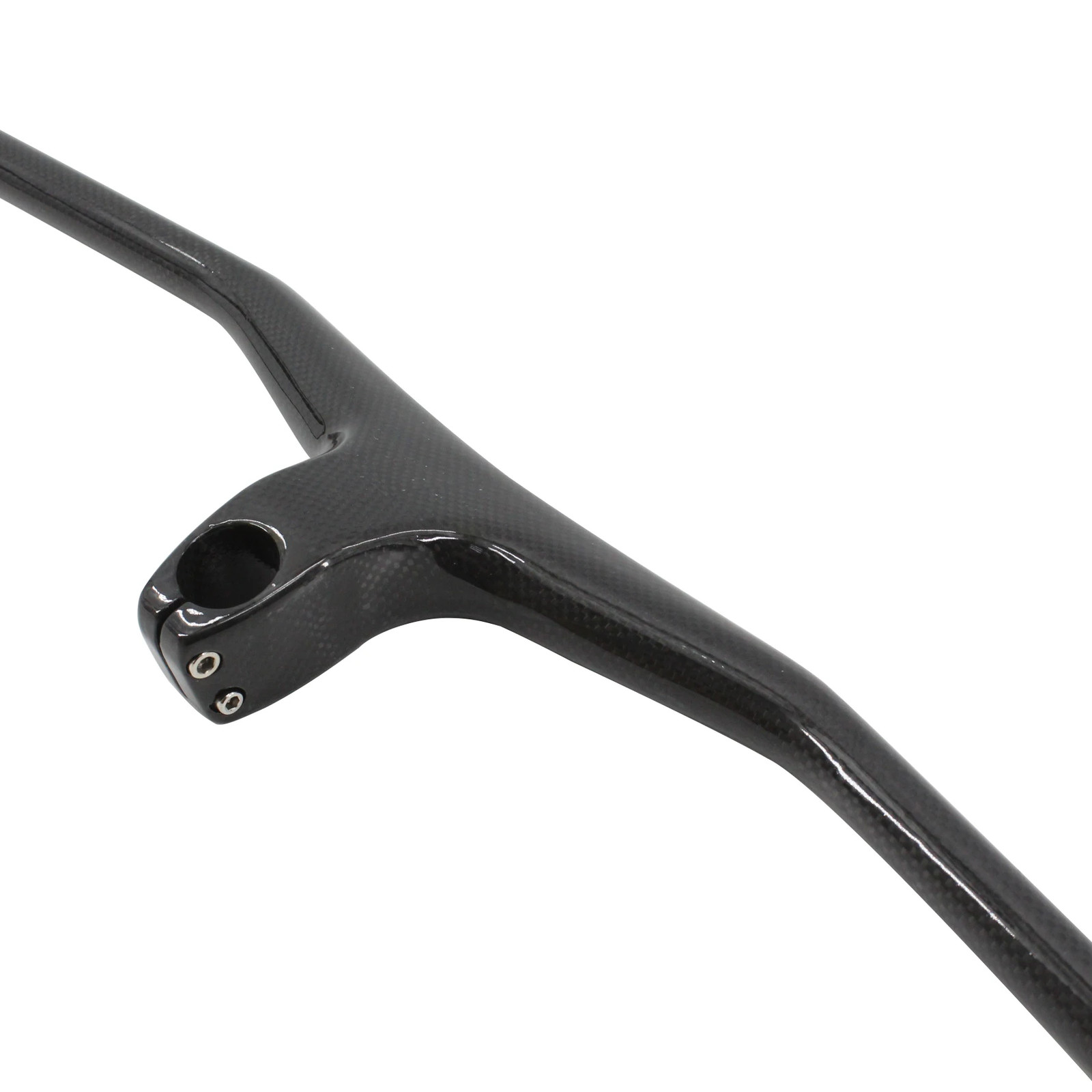 Mountain Bike Carbon Bicycle Handlebar and Stem Integrated Bar -17 Degrees Angle