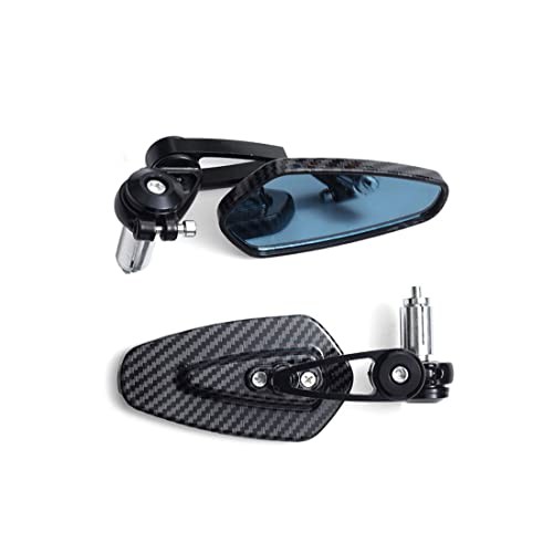 7/8» Carbon Fiber Motorcycle Side Mirror, 22mm Handlebar Fit, Inverted bar