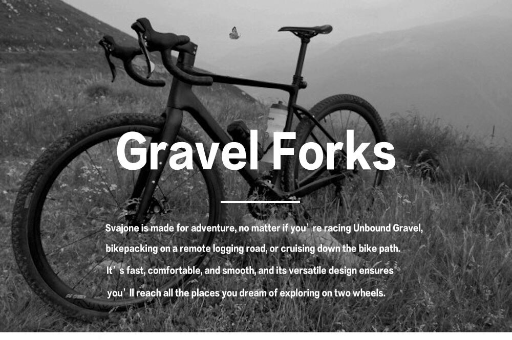 Carbon Gravel bike Rigid Fork Disc Brake 700C Thru Axle 100*12mm Road Bike Fork