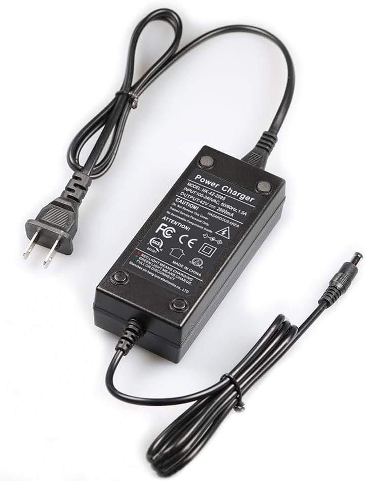 Compact 42V 2A Wall Adapter for 36V Electric Bike – Charging Indicator Included