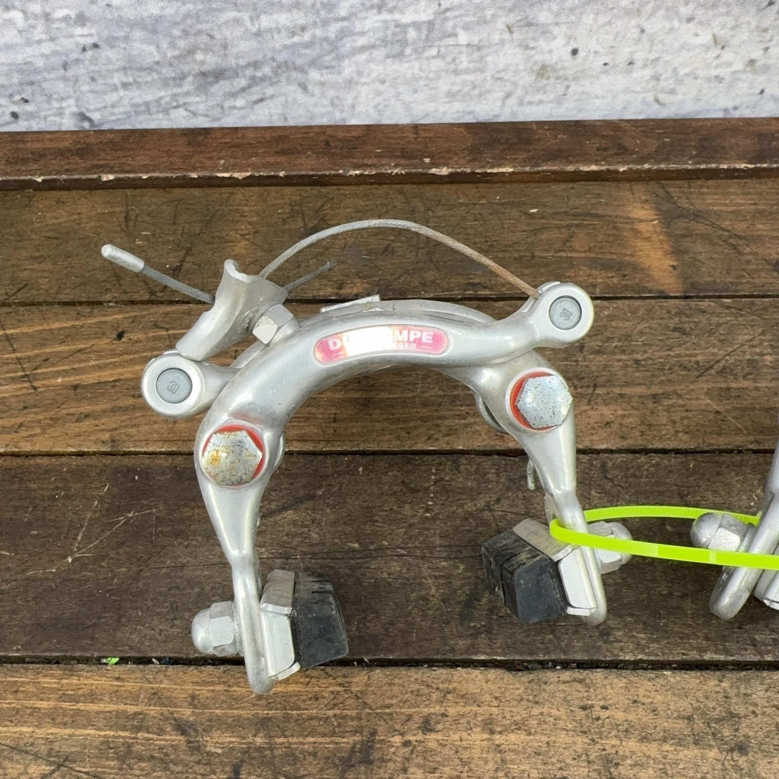 Vintage Dia-Compe Center Pull Caliper Brakes Set Silver Nutted F/R Japan