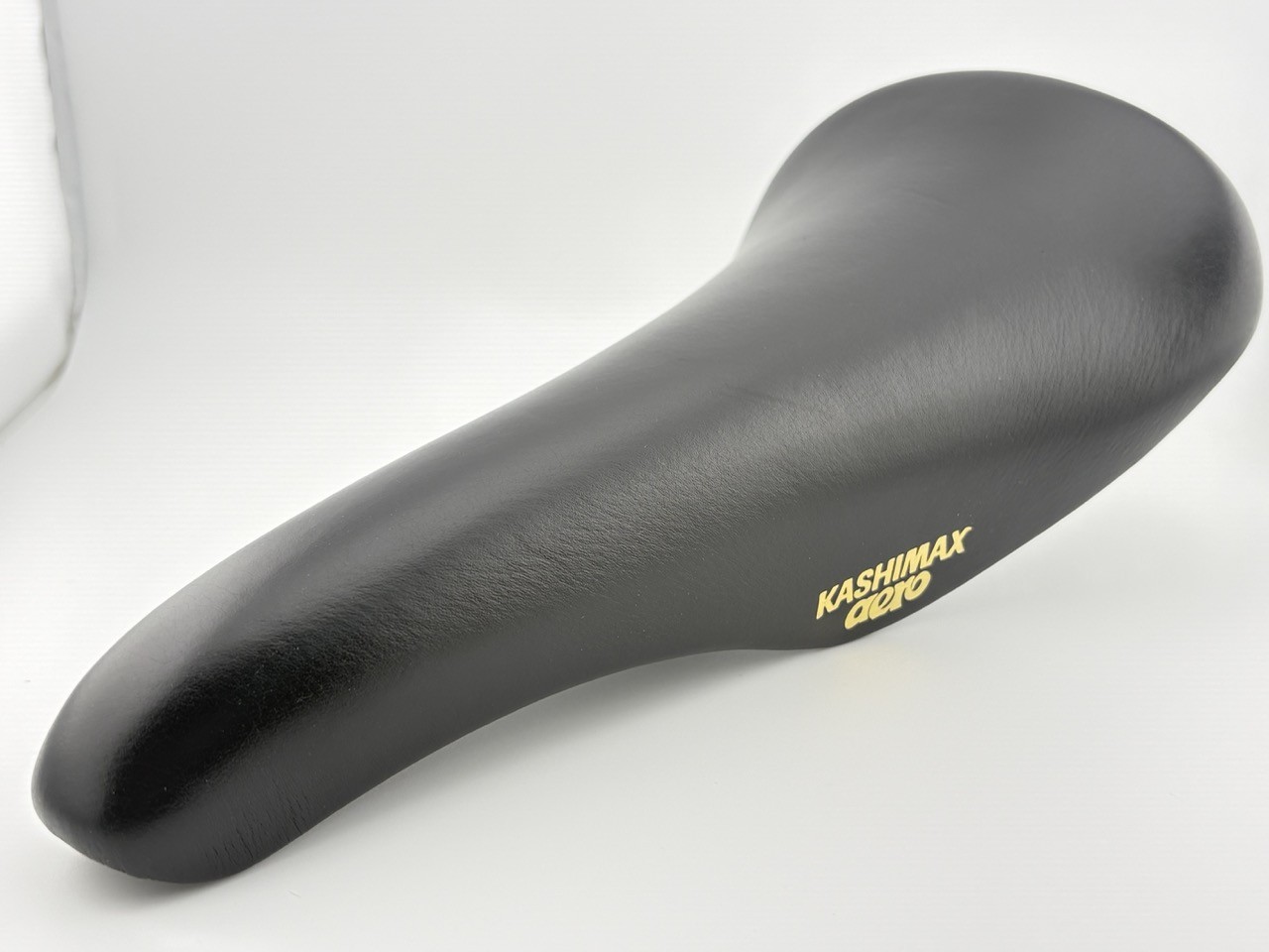 KASHIMAX Aero AX-4A Padded Saddle Genuine Leather Black BMX Keirin Track Bike