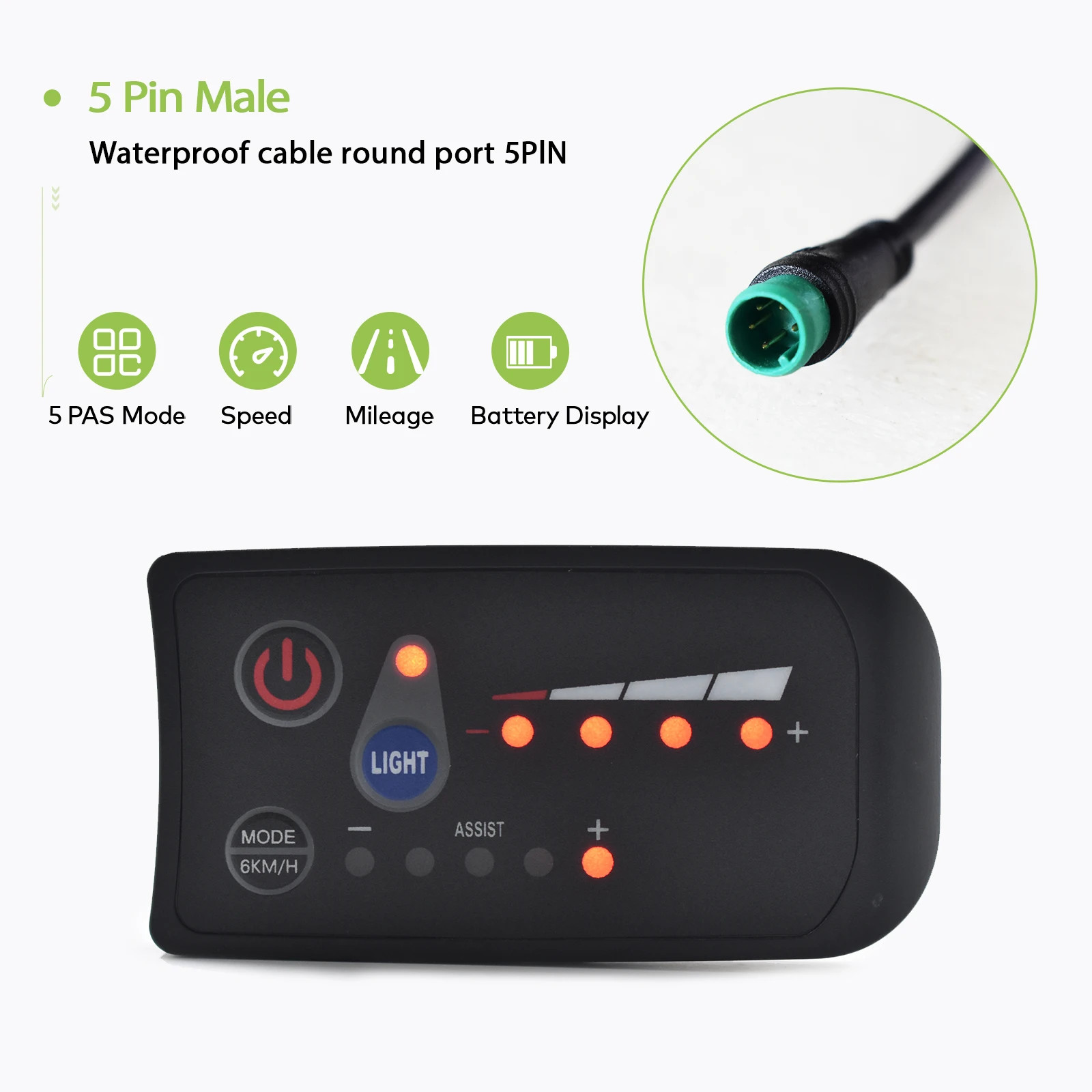 36V Electric Bike Computer Ebike Wired Odometer Speedometer Waterproof Stopwatch