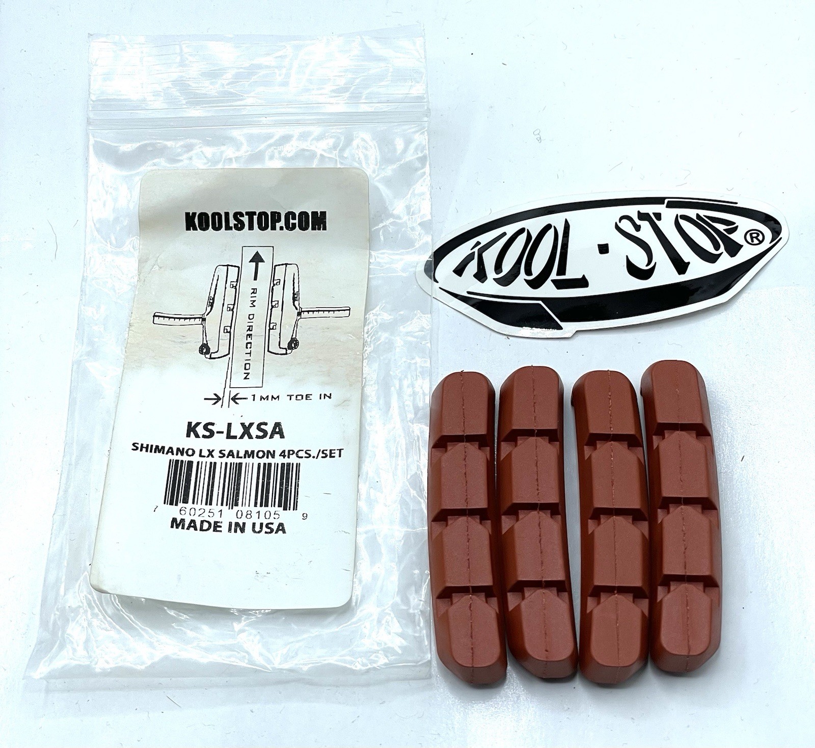 Koolstop Salmon Deore LX Inserts All Weather Brake Pads USA Made NOS
