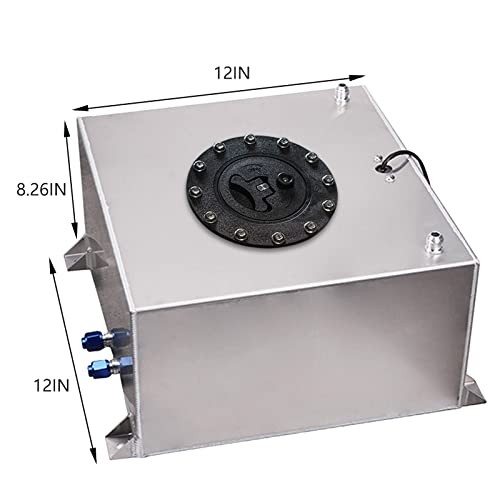 Universal 5 Gallon 20L Fuel Cell Tank with Cap and Level Sender 5 Gallon Silver