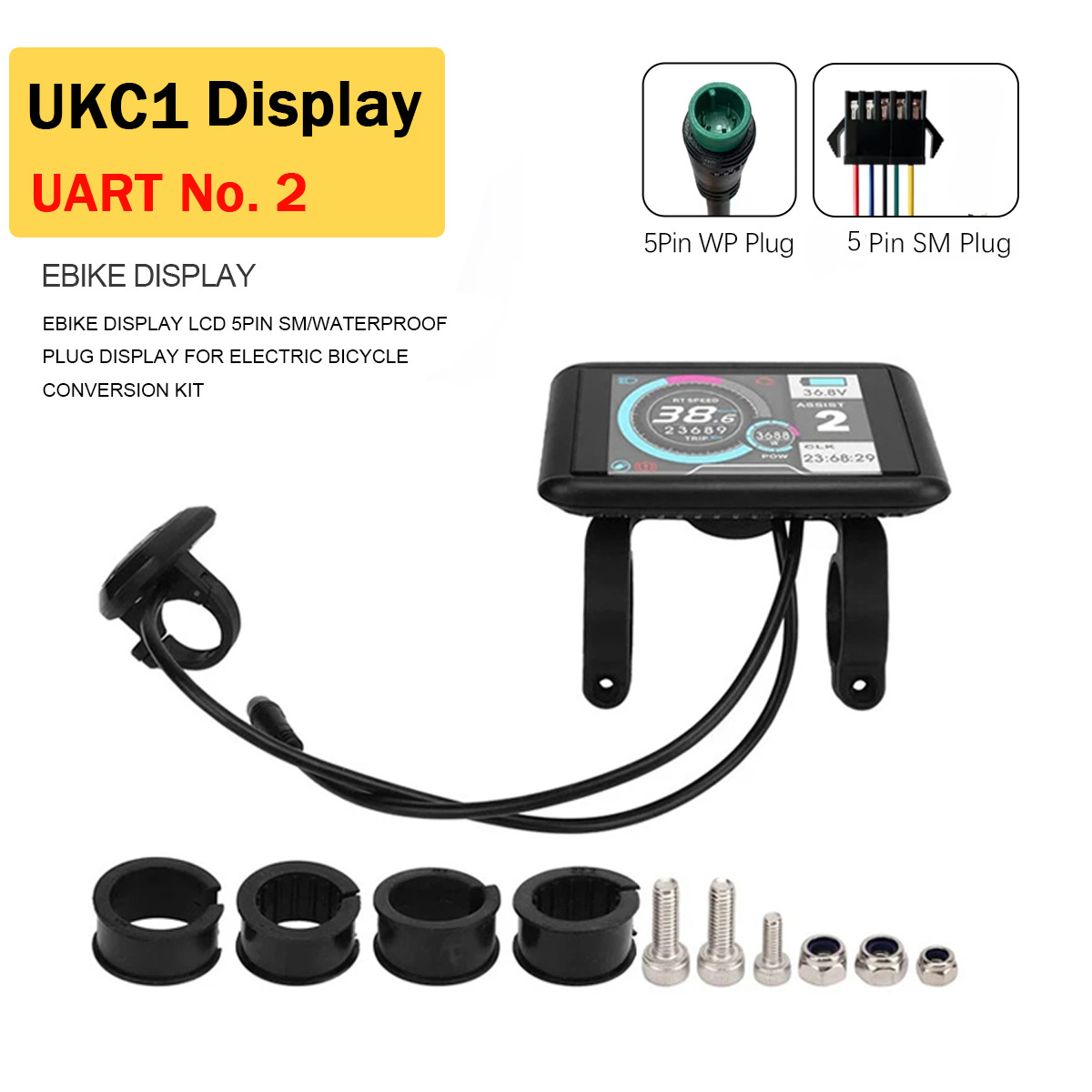 EBike LCD Display 36V-72V UKC1 Colorful Display with UART No. 2 OMD Protocol