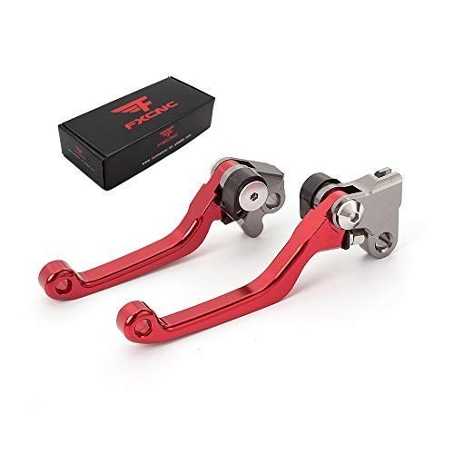 CNC Aluminum Dirt Bike Pivot Brake Clutch Levers Compatible with CRF125F Red