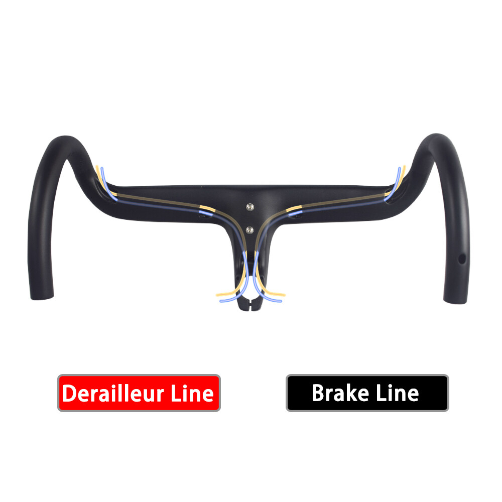 AIRWOLF T1100 Carbon Handlebar Drop Bar Stem Road Bike Internal Routing 360-440m