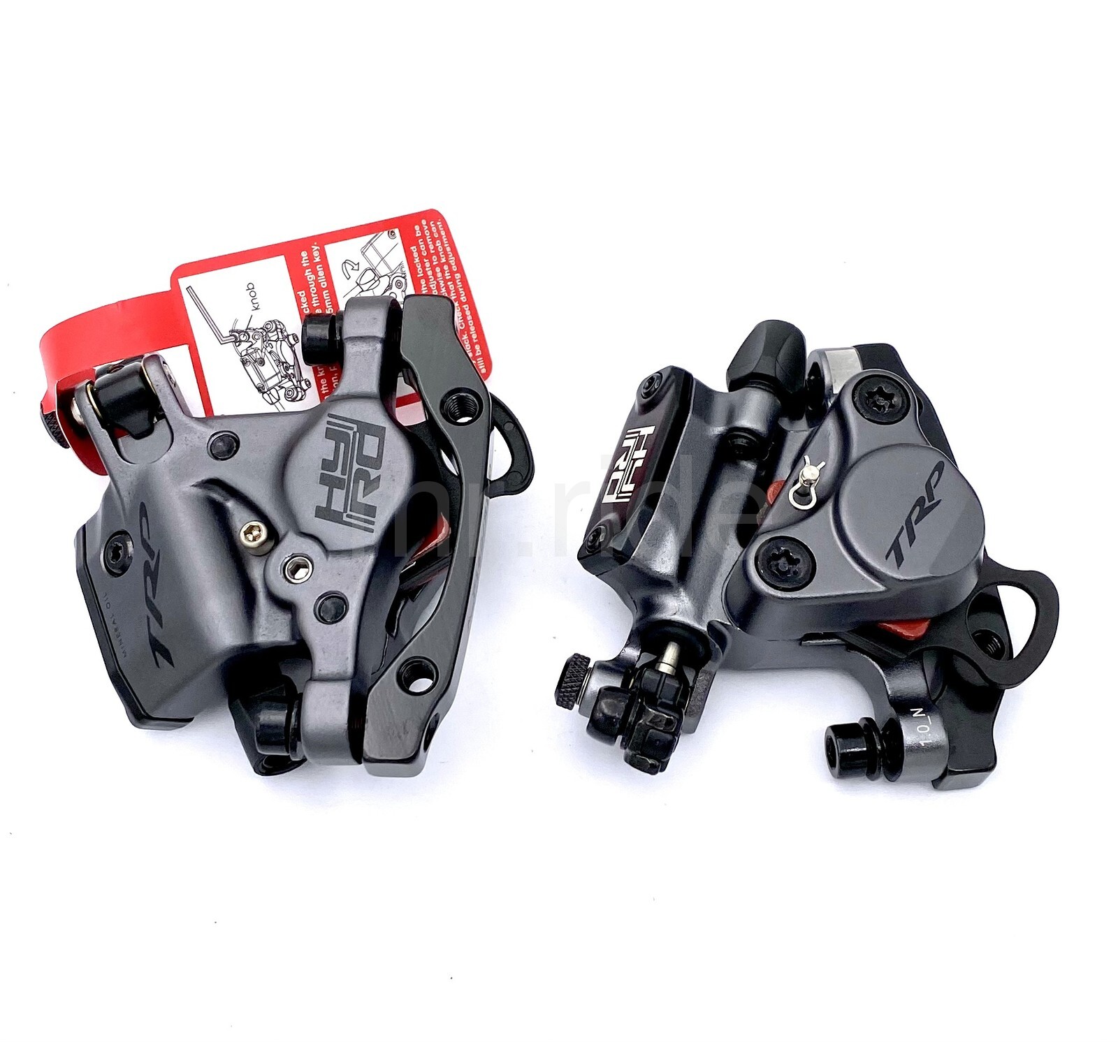 TRP HY/RD Cable-Actuated Hydraulic Disc Brake Gray Front+Rear Caliper+IS Adapter