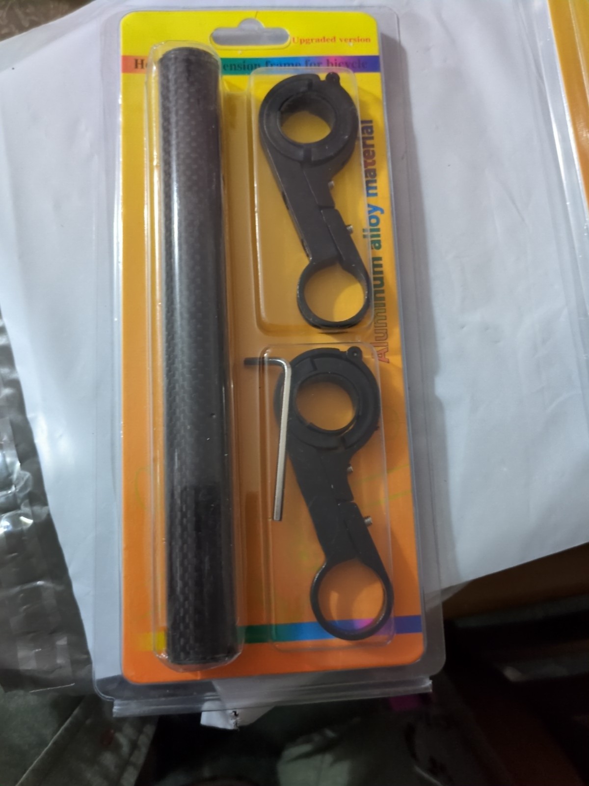 Aluminum Extension Handlebar Black 31.8/25.4mm for Universal Bike 20cm
