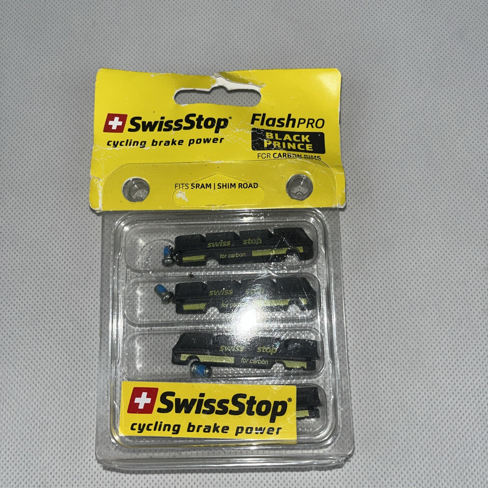 SwissStop Flash Pro Black Prince Carbon Rim Brake Pads 4-Pads Fits Shimano/SRAM