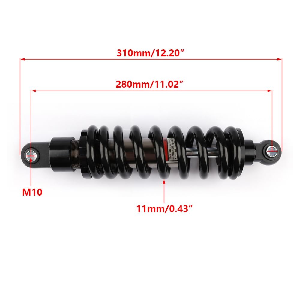 280mm 11″ Rear Shock Absorber 1000LBS Load Adjusting Sensa-Trac Suspension Shock