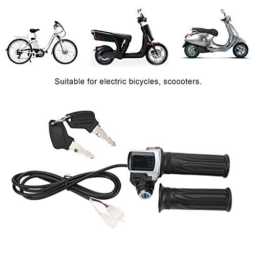 Electric Bike Throttle Grip Lock Key Set LED Indicator for Motorcycle Scooter