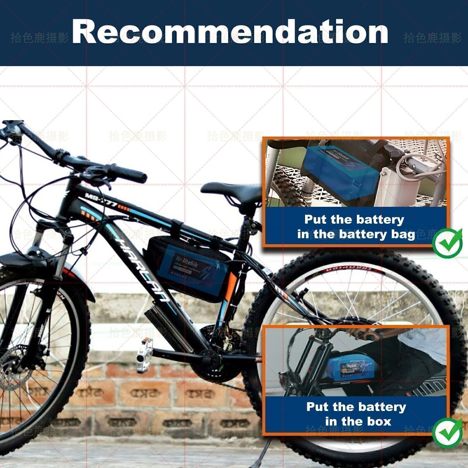 48V Ebike Lithium Battery For 1500W 1000W 750W 500W 200W Electric Bike Bicycle