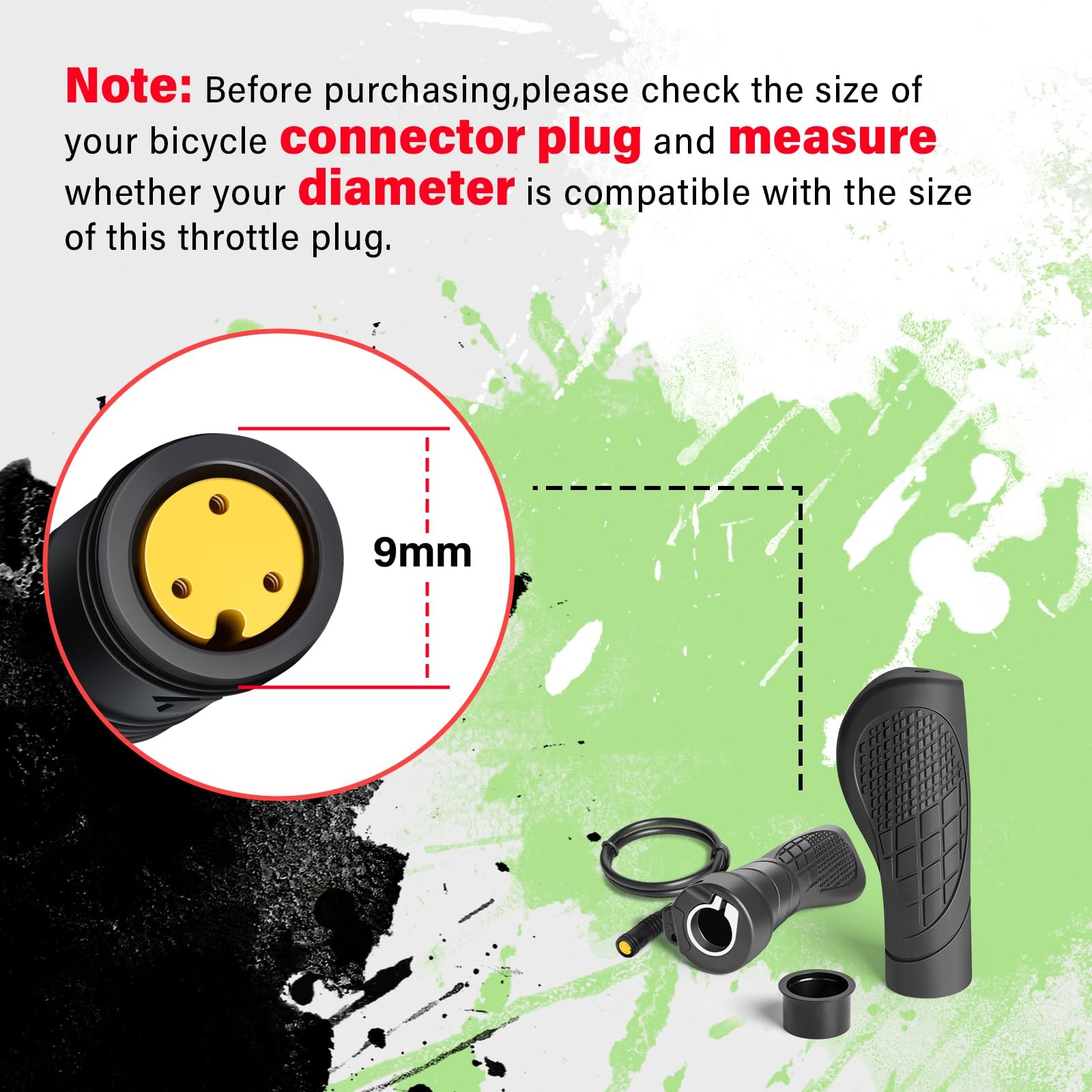 3 Pin Female Ebike Half-Twist Throttle Fits BAFANG BBS01B/BBS02B/BBSHD