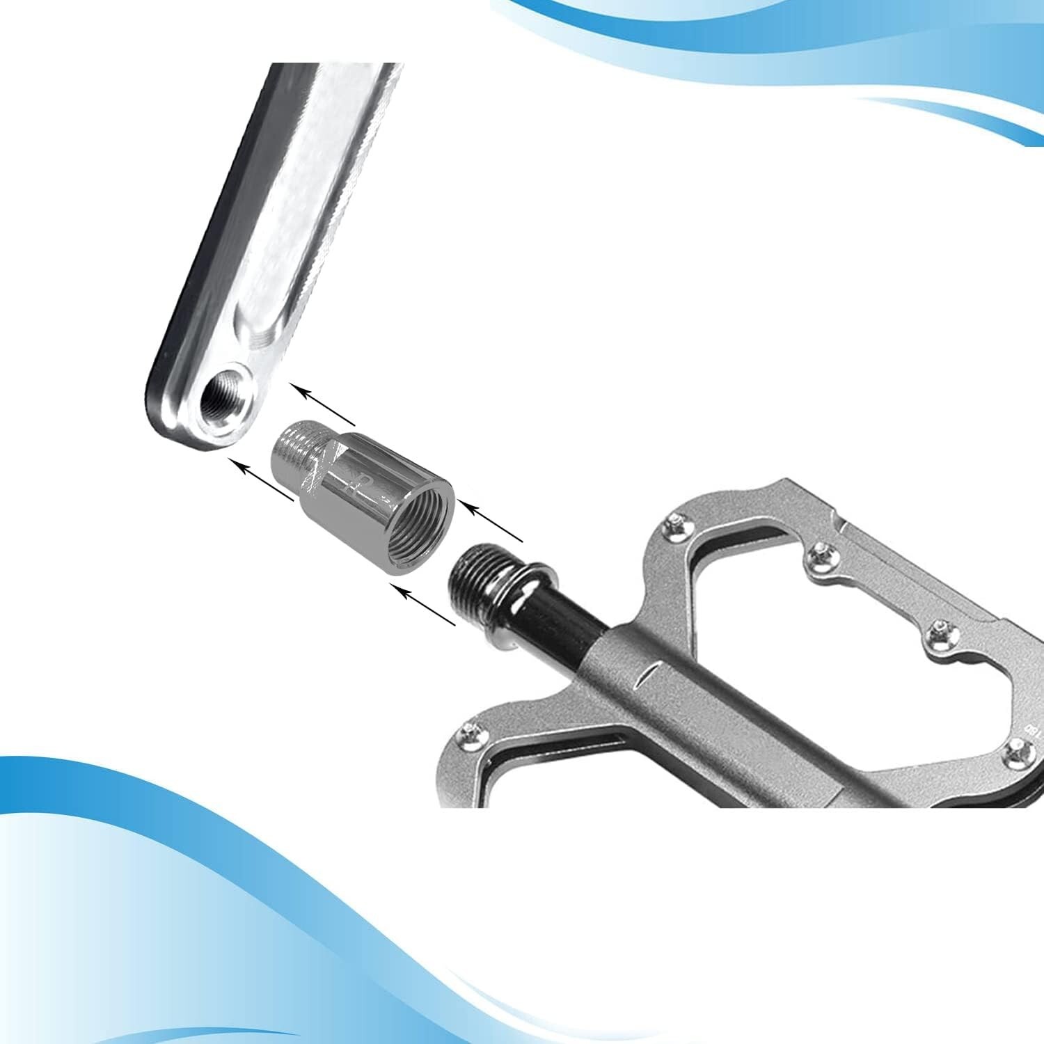 Bike Pedal Extenders Steel 20mm Anti-Rust Adjustable Comfort Multi-Use