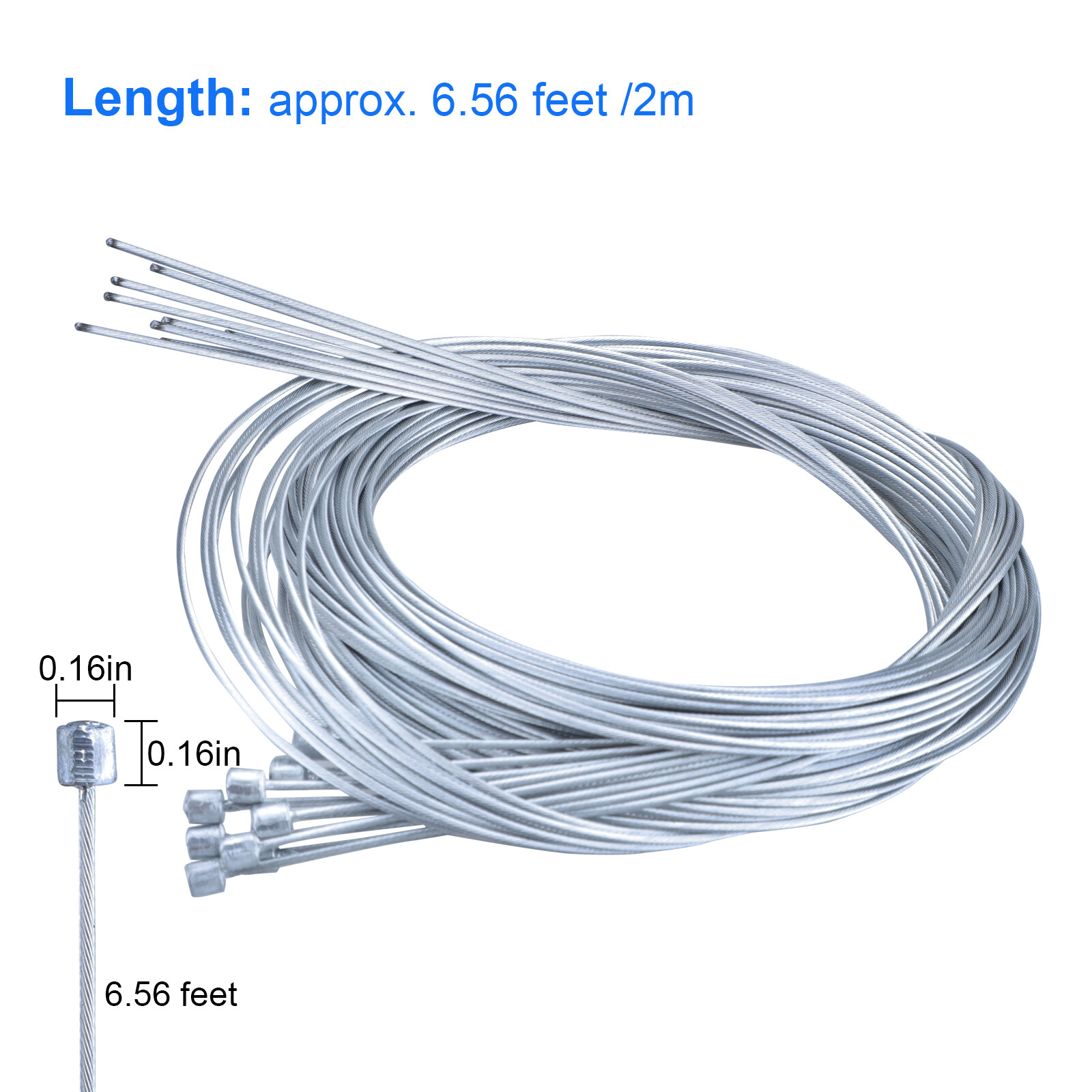 10Pcs 2m Bicycle Bike Shift Cables Stainless Steel Shifter Front Rear Inner Wire