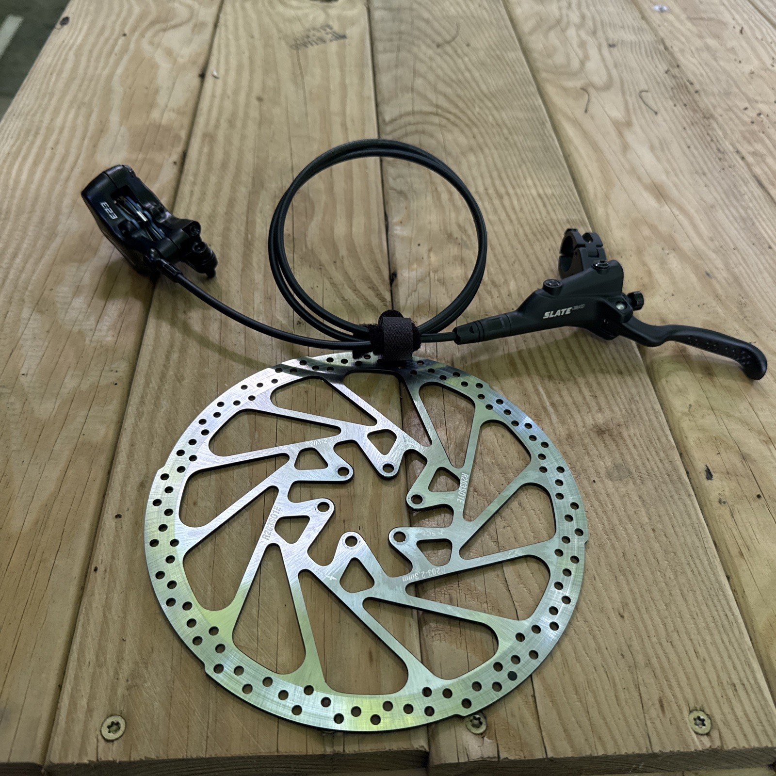 TRP Slate Evo Hydraulic Disc Brake (Front Left) — Post Mount with 203mm Rotor