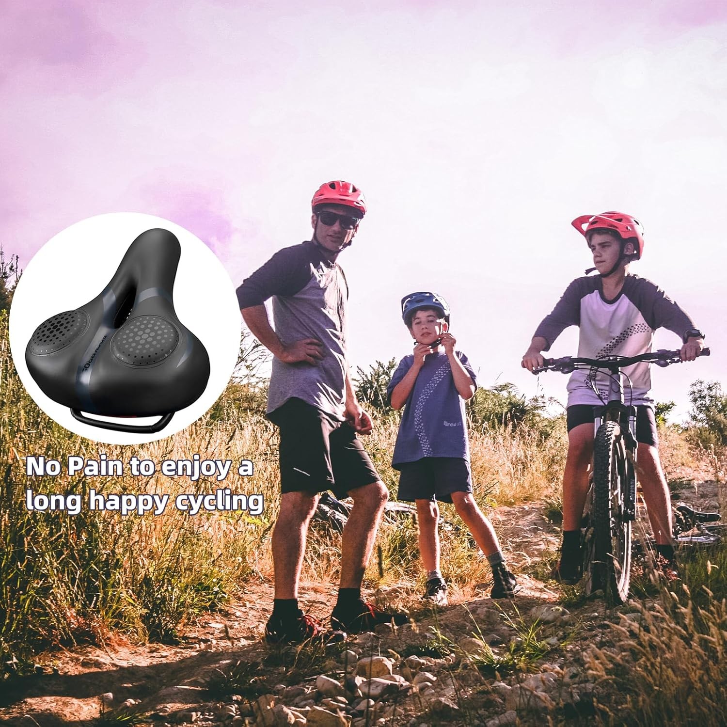 ROCKBROS Bike Seat Comfort Wide Gel,Breathable Waterproof Padded Bicycle Saddle