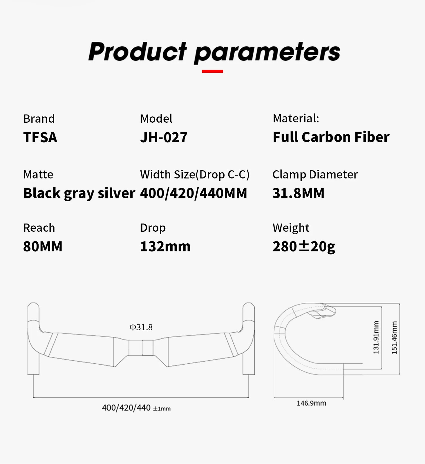Carbon Road Bike Integrally Handlebars UD Surface Wind Breaking Bent Handle
