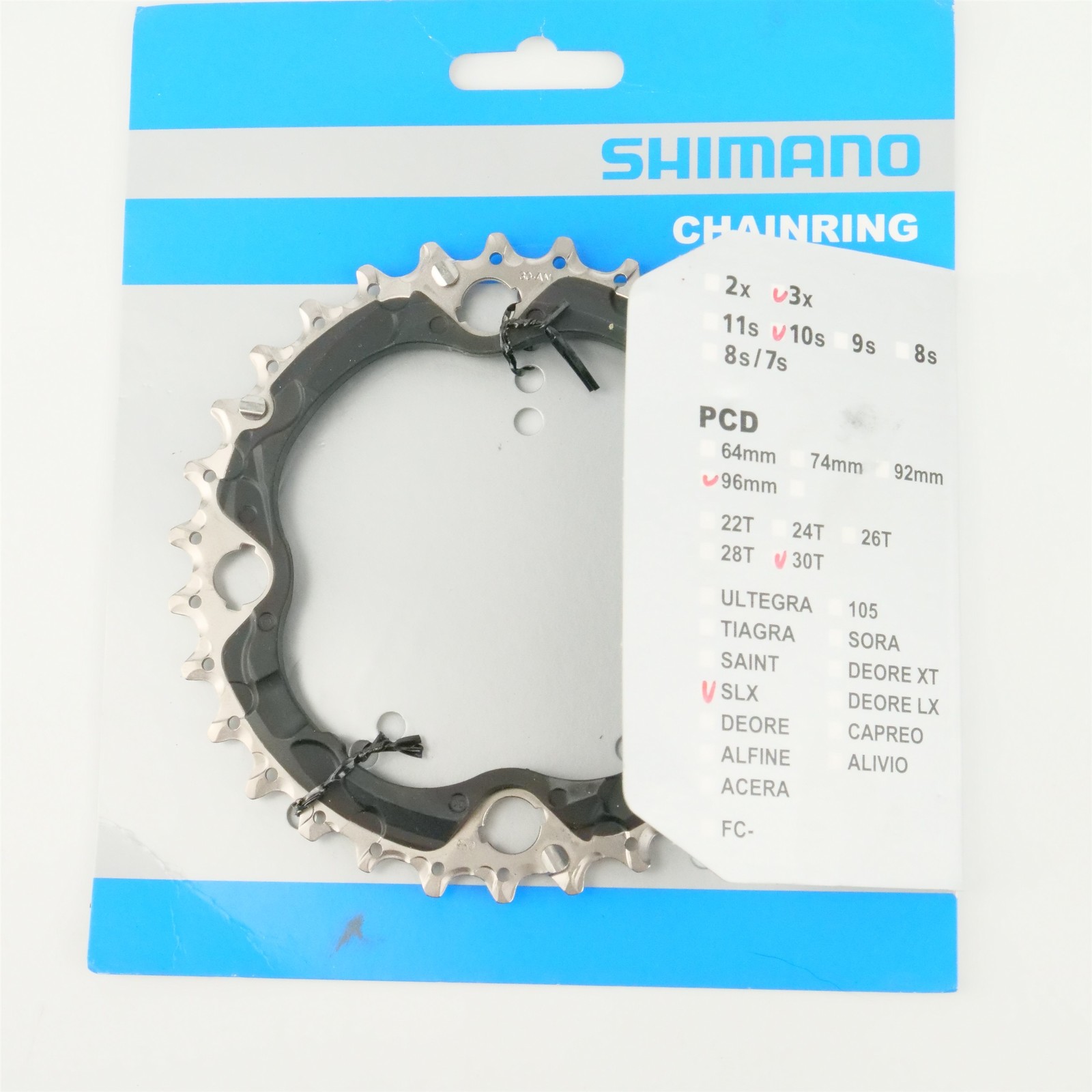 Shimano SLX FC-M672 30t Middle Chainring 96mm 4 Bolt BCD Triple