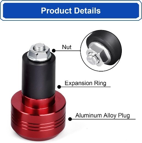 2Pcs Motorcycle Handlebar Ends – 22mm (7/8″) Handle Bar Slider Caps Weight Plugs