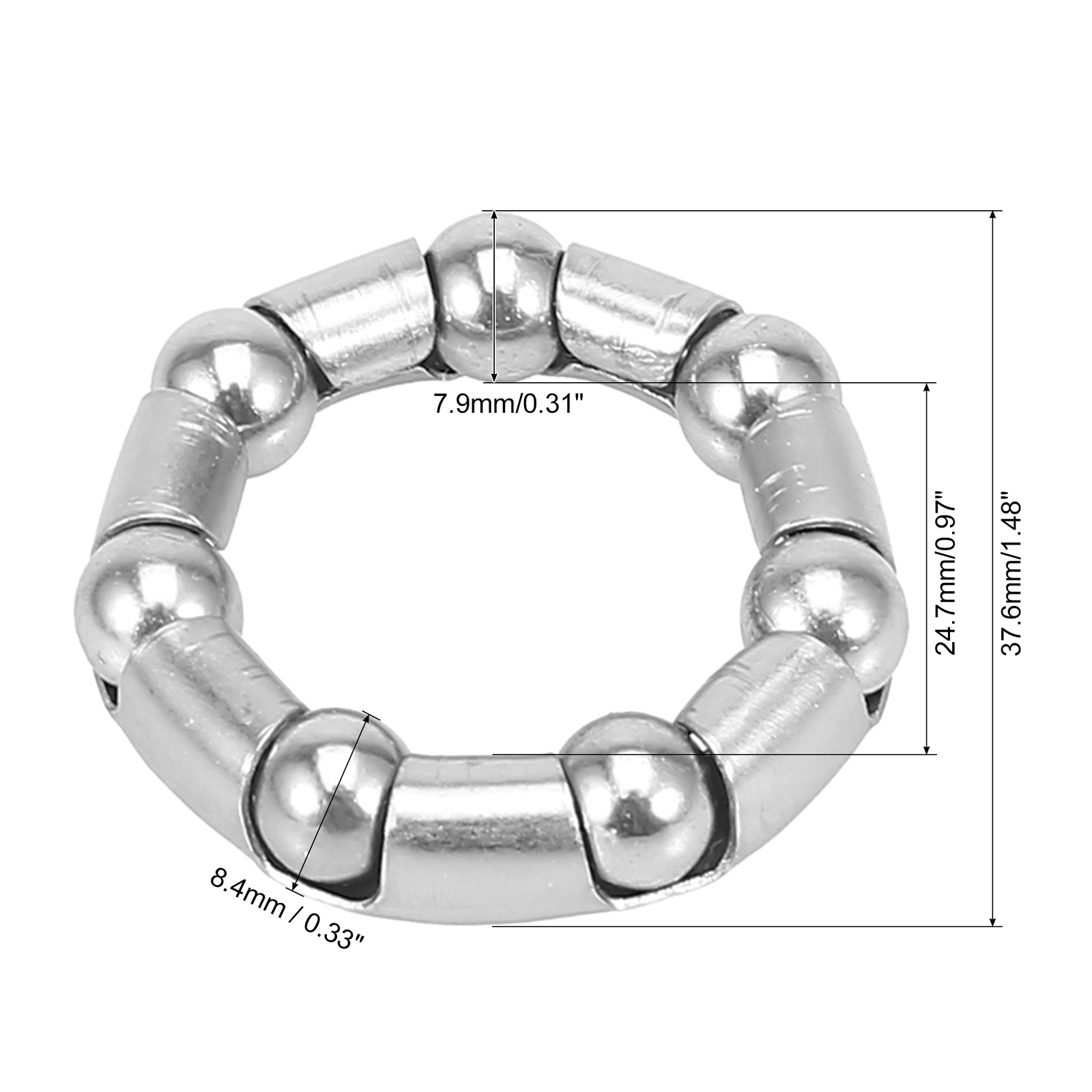 Universal 37.6mm x 7 Ball Bearings Cages Crank Wheel Bearing Retainer Pack of 2