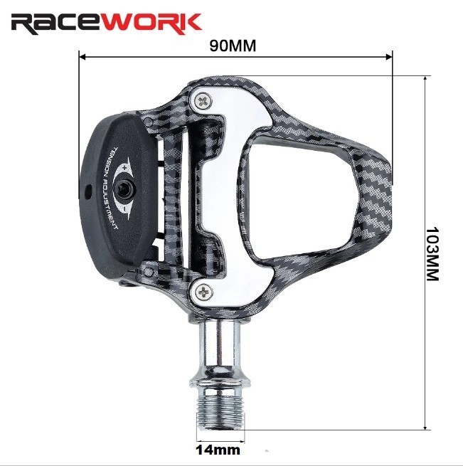 RACEWORK Ultralight Road Bike Self-locking Carbon Pedal Non-Slip Clipless Pedals