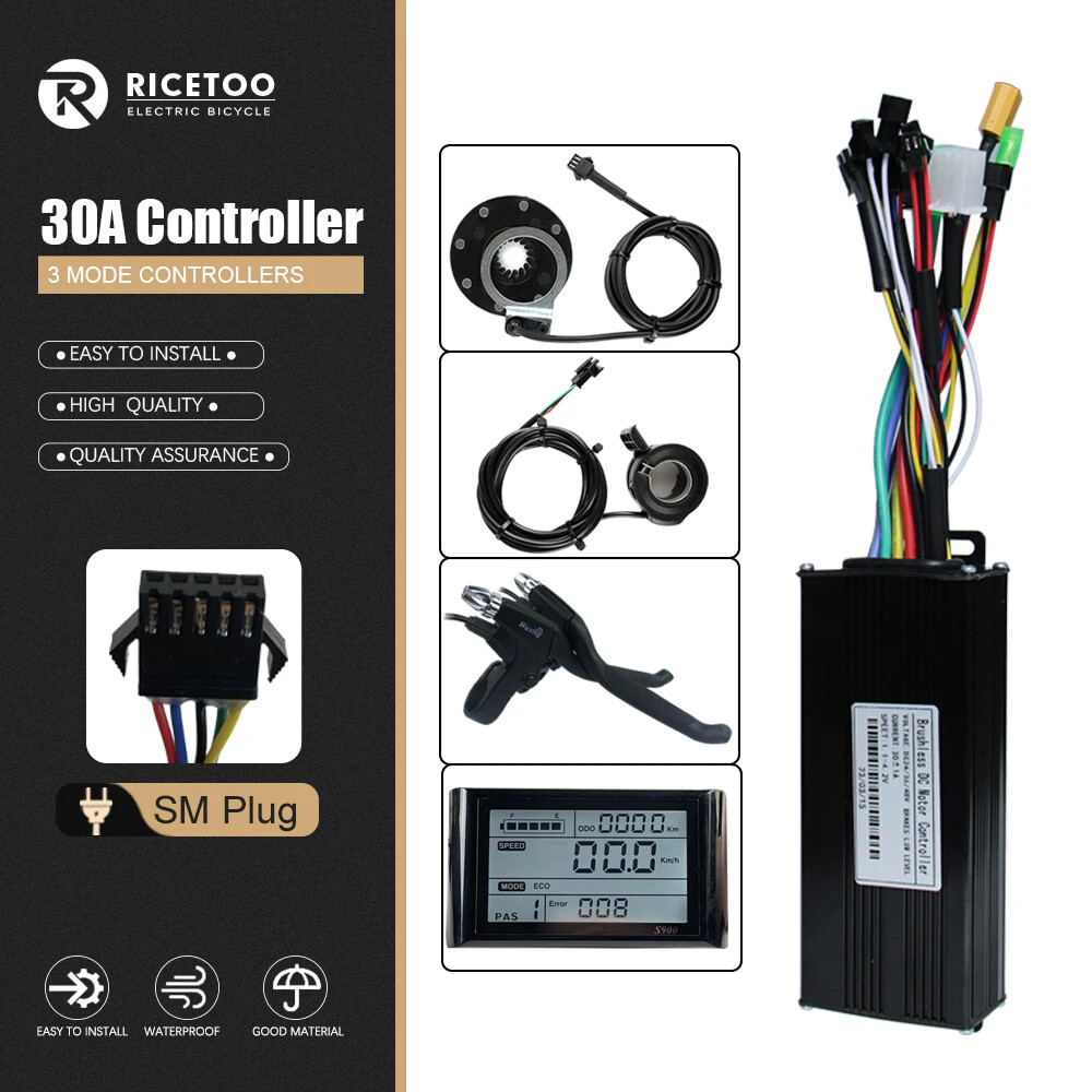 3-mode Sine Wave E-bike Brushless Controller 36V 48V 17A/26A/30A/40A 250W-2000W