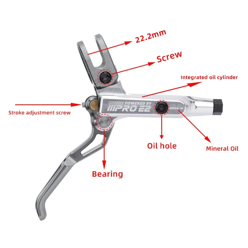 800/1550mm Bike Hydraulic Disc Brake 2 Piston Oil Pressure MTB DH AM Ebike Brake