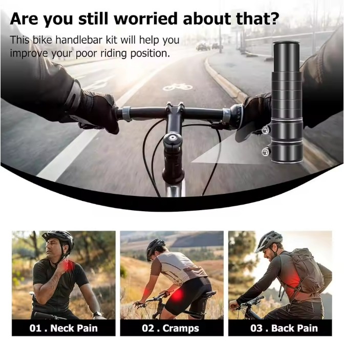 Mountain Bike Handlebar Front Fork Stem Riser Extender Extension Head Up Adaptor
