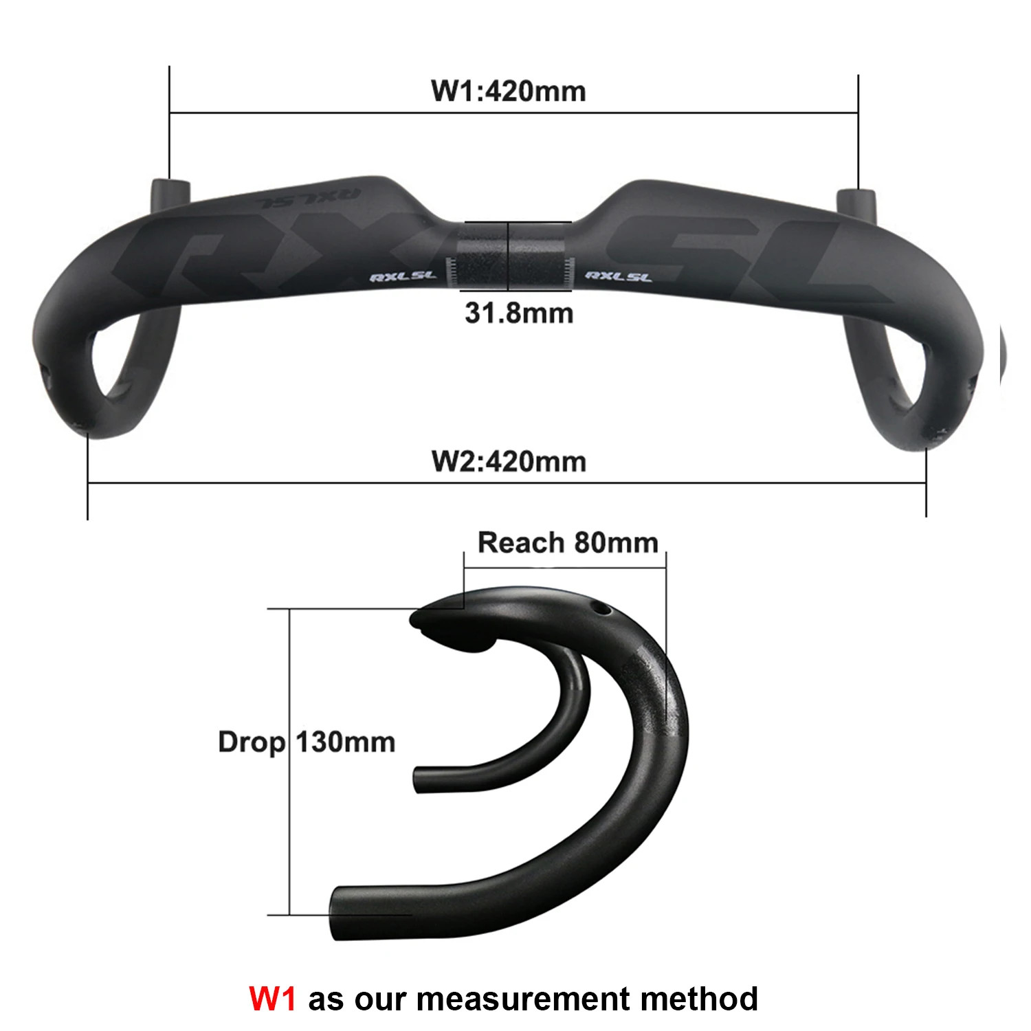 Road Bike Cycling 3K Glossy Internal Routing Carbon Handlebar 400/420/440mm