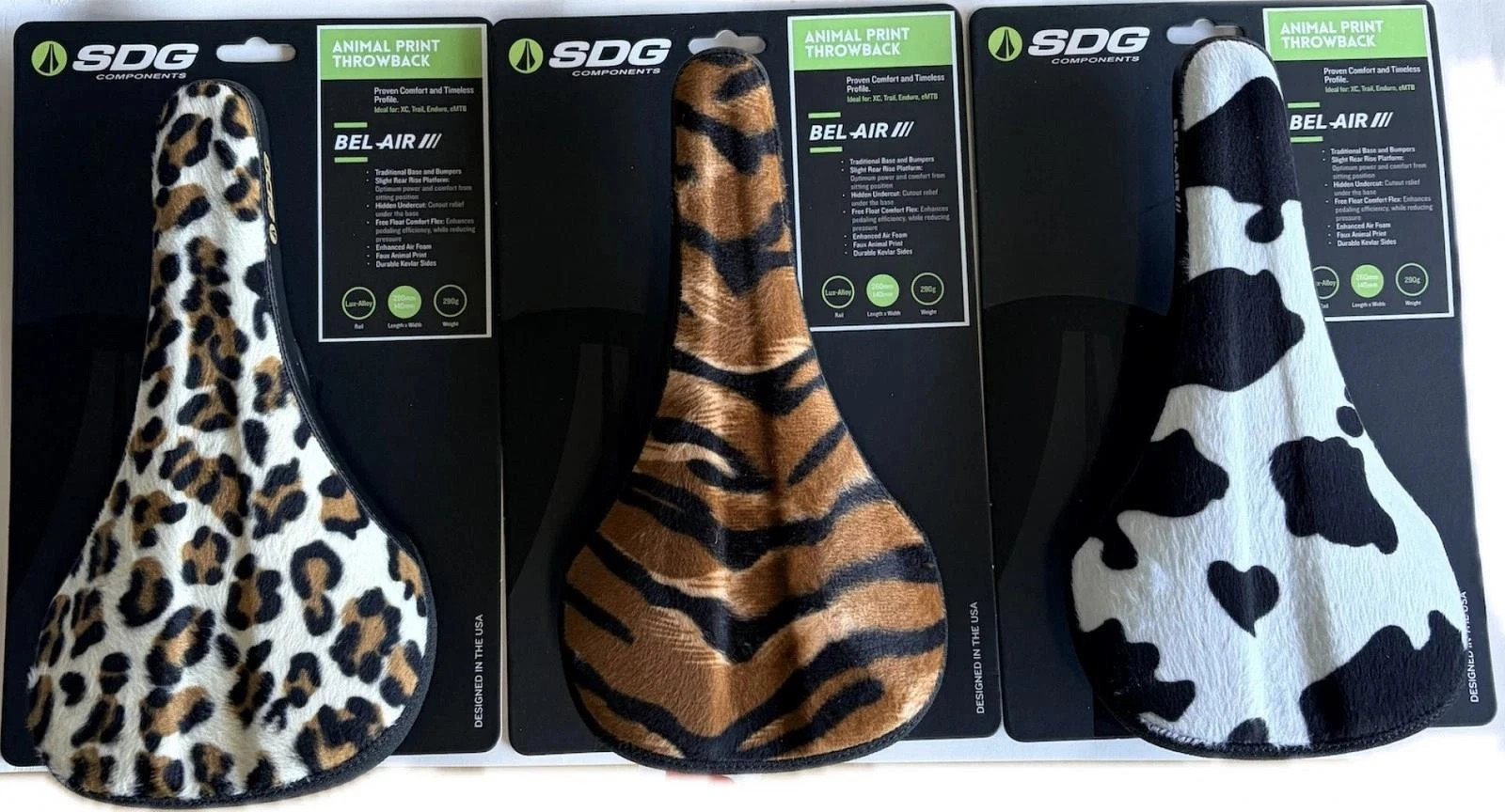 SDG Bel-Air V3 Animal Throwback Bike Saddle – Cow / Tiger / Leopard