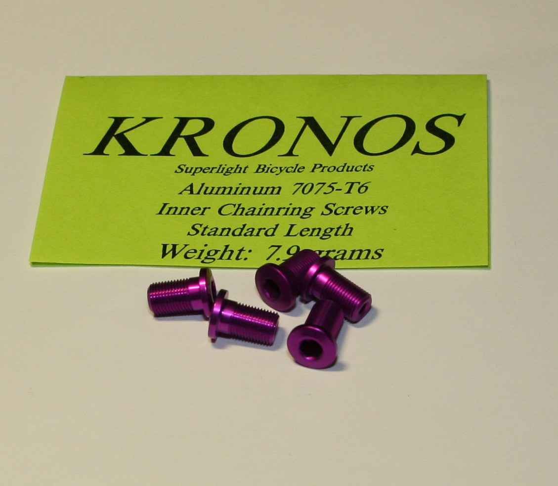 Kronos Aluminum Alloy Inner Chainring Bolts Purple (13.5 mm long) – 5 pcs.