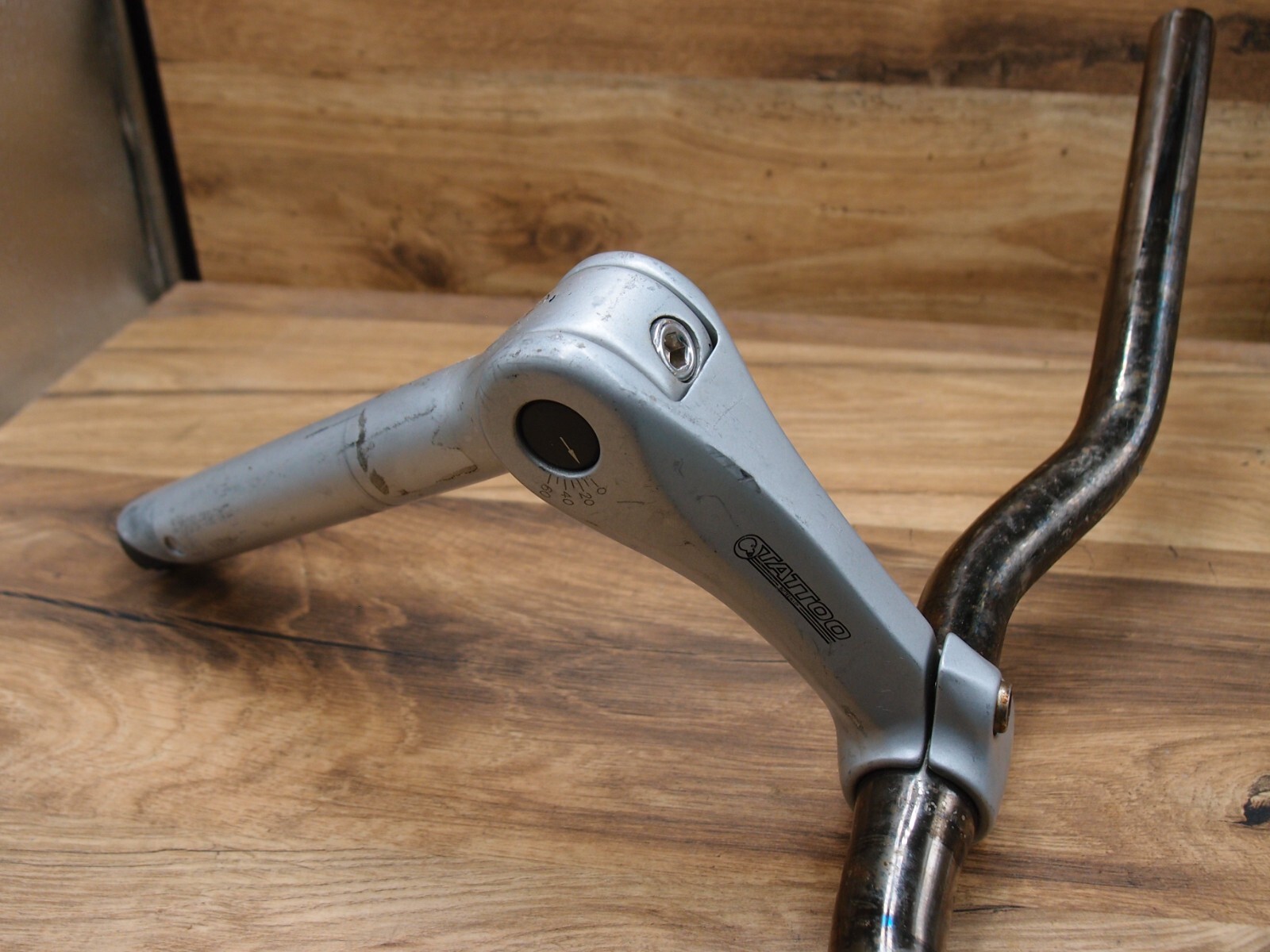 1998 steel riser handlebar Schauff + adjustable quill stem Tattoo Kalloy 25.4 mm