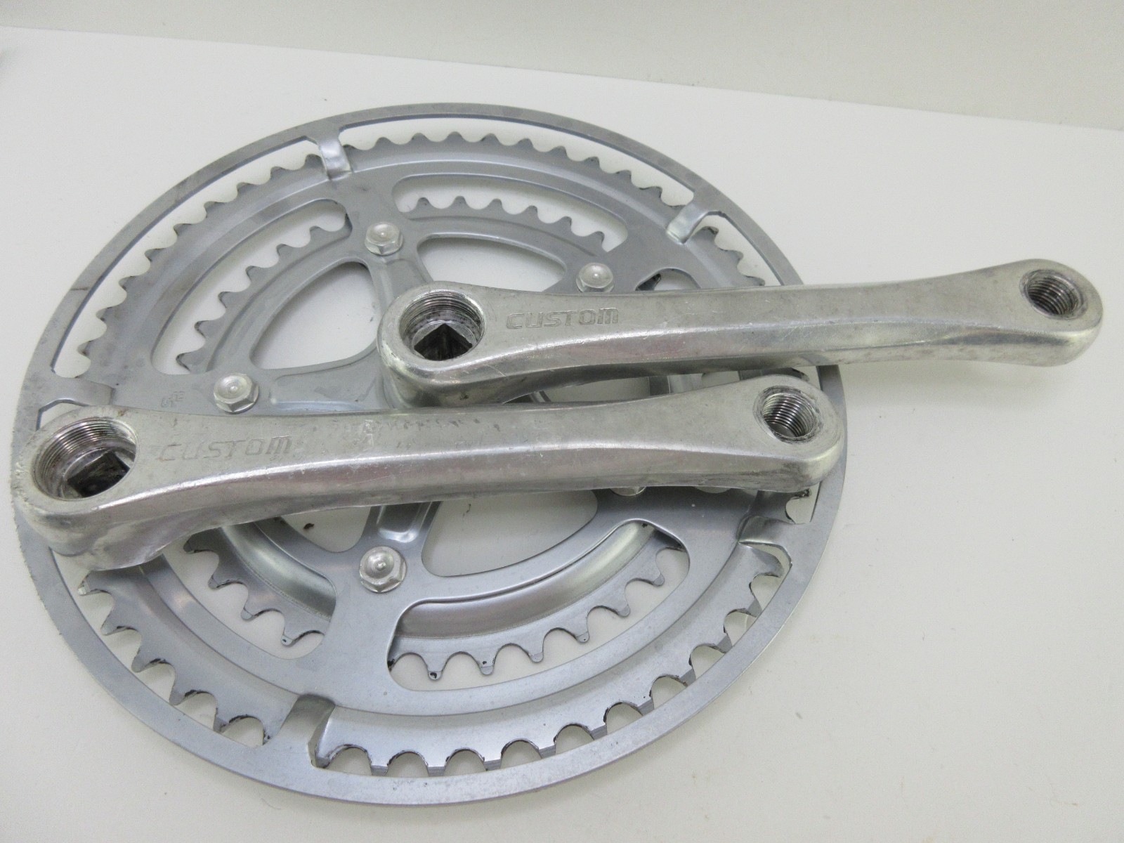 SR Suntour Custom Vintage Bicycle Crankset 170mm 40/52T Double Chainring Silver