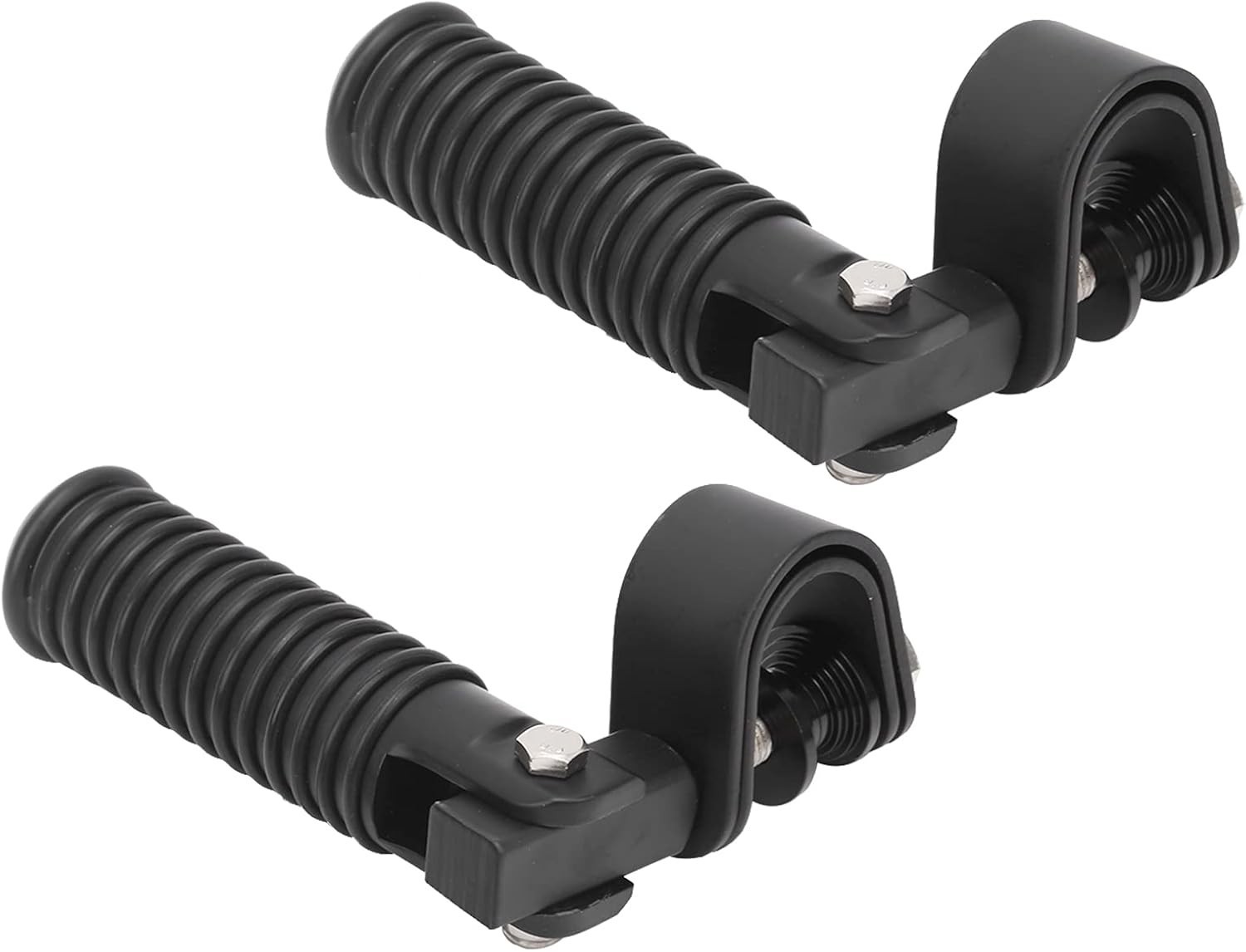 Motorcycle Foldable Foot Pegs Pair of Motorcycle Foot Pegs Clamp Footrest black