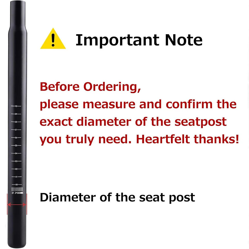 Bike Seat Post Aluminum Alloy 25.4-31.6MM 350MM MTB Road Saddle Tube