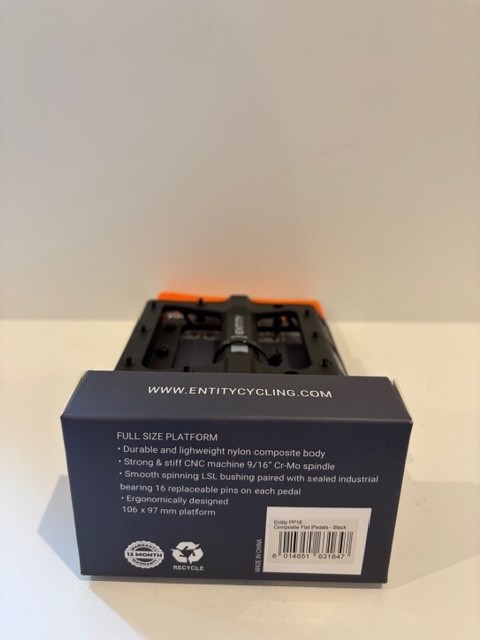 Entity PP16 Composite Flat Black Bike Pedals – Durable and Lightweight