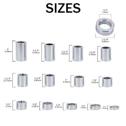 Wheel Axle Spacer Kit 13 Pcs, I.D.3/4″ – O.D.1 I.D. 3/4″ – O.D. 1-1/8″ -Chrome