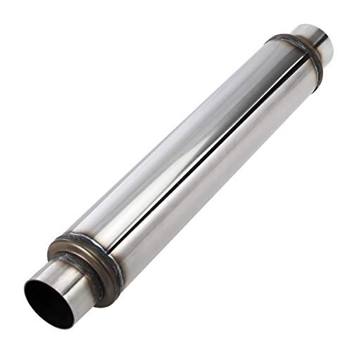 2.5 Inch Inlet Exhaust Muffler 2 1/2″ Resonator Muffler 3.5″ Round 18″ Body