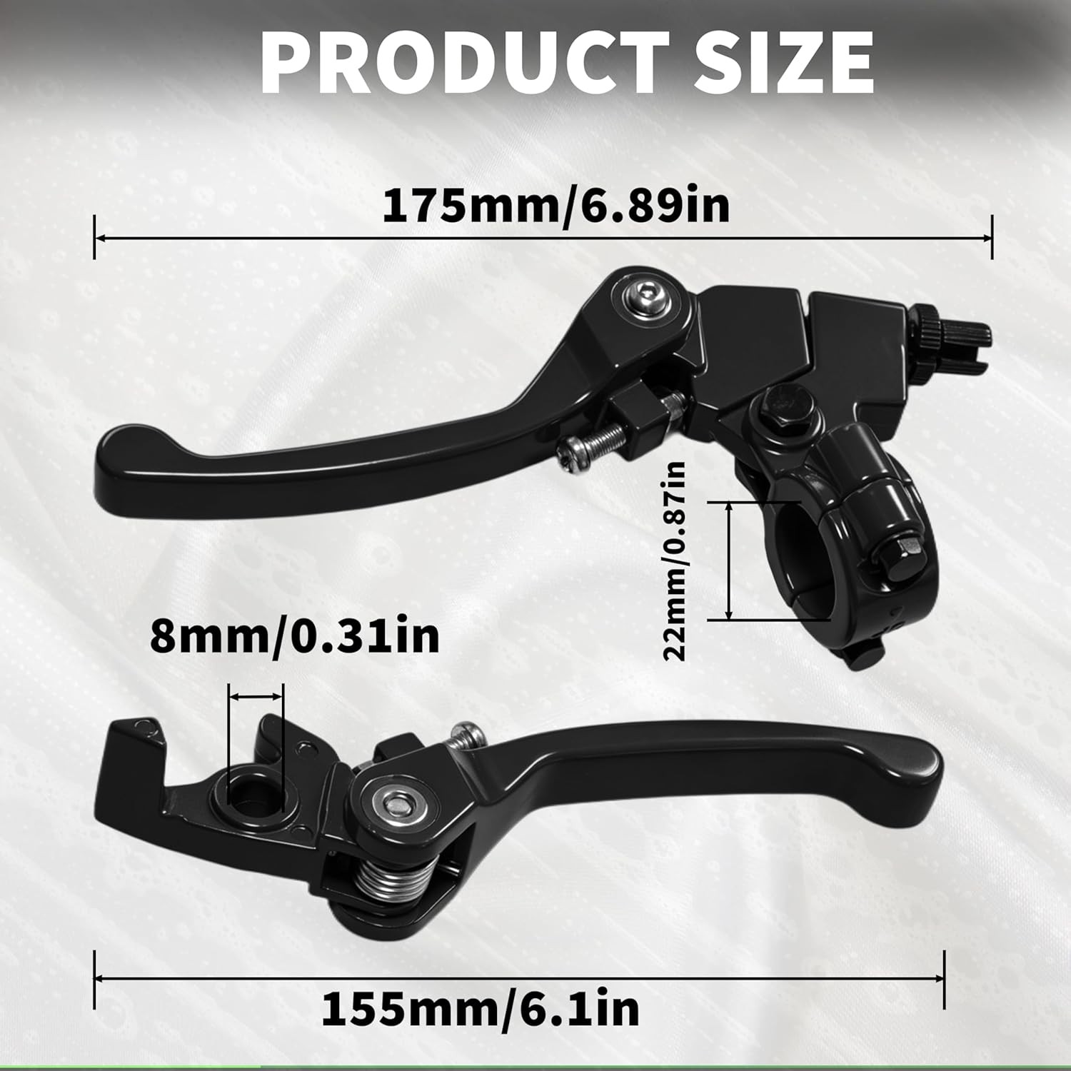Dirt Bike Folding Clutch Brake Lever Set – 7/8″ (22mm) Aluminum Levers Black
