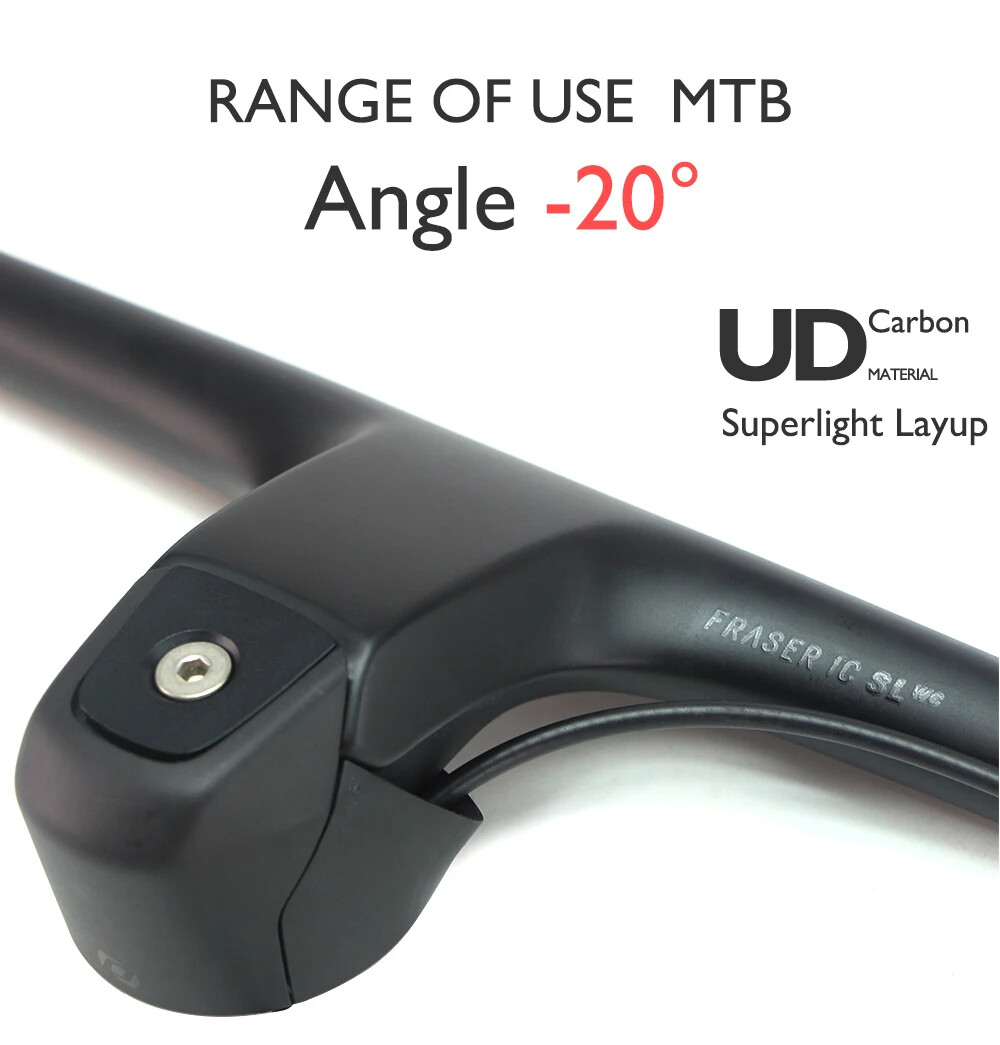 Superlight IC Full Carbon Fibre XC MTB Handlebar with Integrated Cockpit Frame